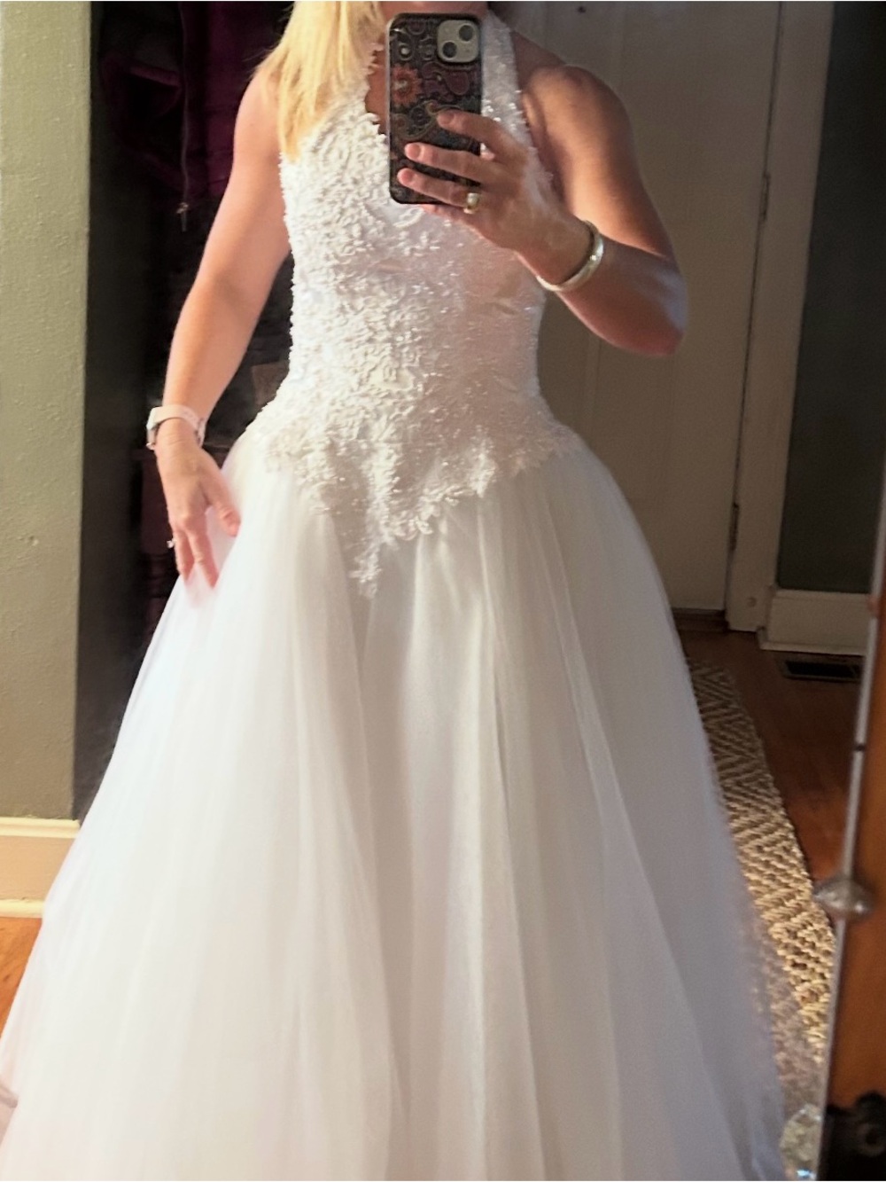 David's Bridal White Bridal Gown